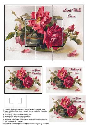 Shabby Chic Red Roses - Swing Card