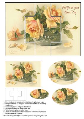 Shabby Chic Yellow Roses - Swing Card