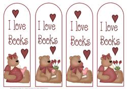 I Love Books- Teddybear Book Marks