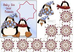 Baby Its Cold Outside - Teabag Tile + Decoupage