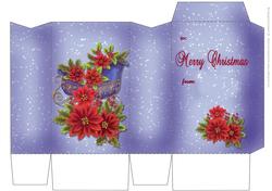 Christmas Gift Bag - Poinsetteas in a Sleigh