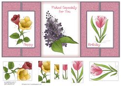 Tulips & Lilac Double Cut Fold + Pyramids