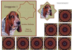 Doggone! - Another Birthday - Teabag Tile + Card Front