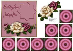 Birthday Roses - Teabag Tiles + Card Front