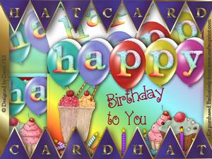 Hat Card Kit - Happy Birthday Balloons