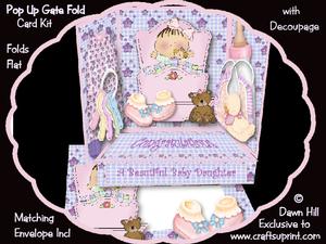 Gate Fold Pop Up - Rock a Bye Baby - Girl