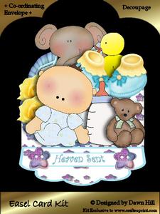 Easel Card Kit - Heaven Sent - Boy