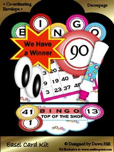 Easel Card Kit - Eyes Down (bingo)
