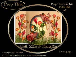 Peep Thru - Orange Calla Lilies & Butterflies