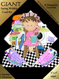 Giant Spring Wobble Card Kit - No Wash Day Blues