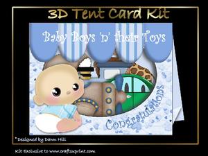 Baby Boys N Their Toys - 3D Tent Card Kit