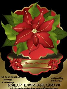 Christmas Poinsettia - Scallop Flower Easel Kit