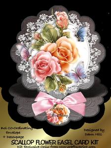 Moonbeam Roses - Flower Scallop Pyramid Easel Kit