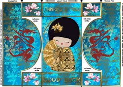 Oriental Good Luck Kokeshi - Quick Card