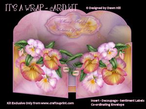 It's a Wrap Card Kit - Pink Pansies