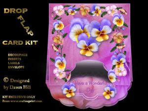 Drop Flap Card Kit - Pansies on Parade