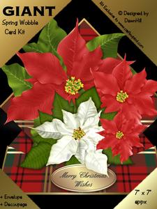 Giant Spring Wobble Card Kit - Poinsettia's & Tartan
