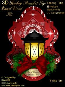 Christmas Lantern - 3D Teabag Bracket Easel Card Kit