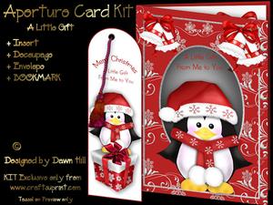 A Little Gift - Penguin Bookmark Aperture Card Kit