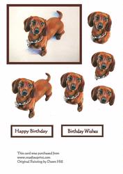 Sausage Dog Decoupage Pyramid Topper