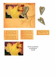 Autumn Leaves & Hearts Decoupage Topper