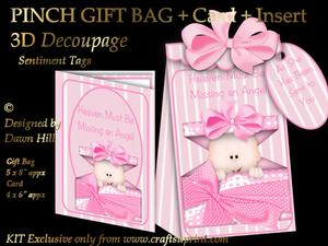 3D Pinch Bag + Card - Heaven Sent (baby Girl)