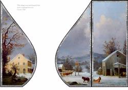 Snowy Winter Scene - Tear Drop Card