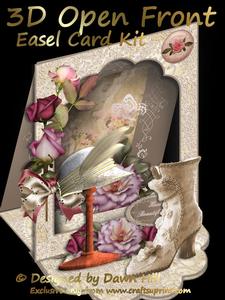 3D Open Front Easel Kit - Roses & Lace