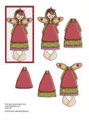 Cute Christmas Country Angel Decoupage Topper