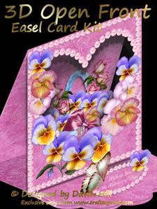 3D Open Front Easel Kit - Pansies & Pearls