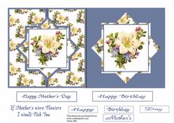 Floral Diamonds and Square Fold Back Card