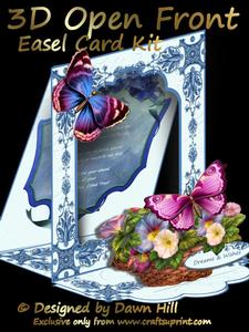 3D Open Front Easel Kit - Butterflies Bright