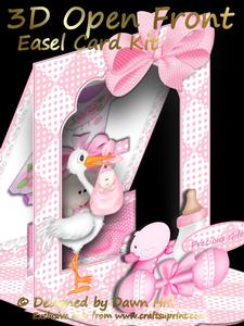 3D Open Front Easel Kit - Precious Gift It's a Girl