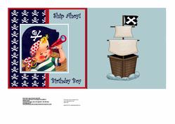 Ship Ahoy - Childrens Pirate Foldback Card
