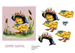 Easter Chick - Card Front + Decoupage