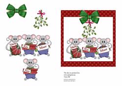 Merry Kiss Mouse - Card Front + Decoupage