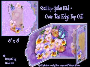 Scallop Gate Fold Pop Out - Profusion of Pansies