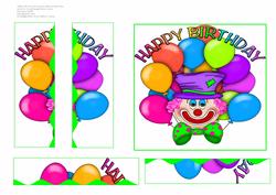 Happy Birthday Clown - Wavy Side Panel