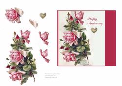 Anniversary Rose - Card Front + Decoupage