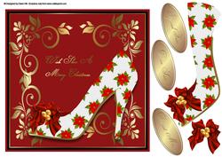 Card Front Topper / Wish Shoe a Merry Christmas (white)