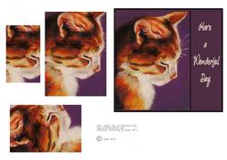 Cat by Firelight - Card Front + Pyramid
