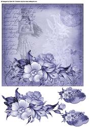 Girl in a Hat Monochrome - Lilac