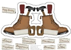 In His Shoes - Shaped Card
