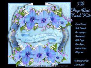 3D Pop Out Card Kit - Pretty in Blue