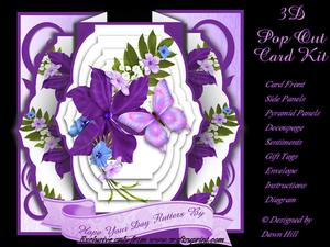 3D Pop Out Card Kit - Purple Passion
