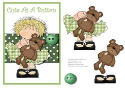 Cute as a Button - Large