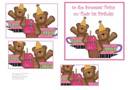 Teddygirls 1st Birthday - Twins