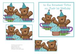 Twin Teddyboys - 1st Birthday