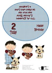 2 Years Old Today - Boy Wobble Card