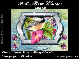Push Beau Window - Berry Christmas